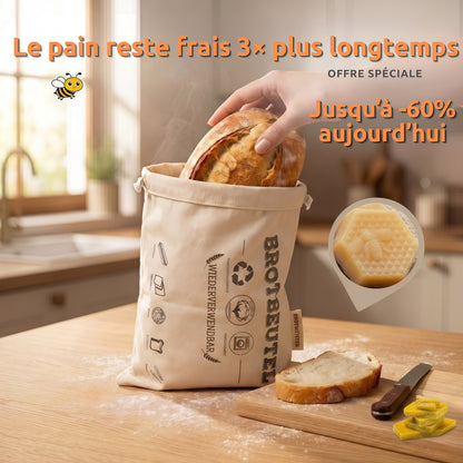 Sacs à pain haut de gamme fabriqués en coton et enduits de cire d’abeille