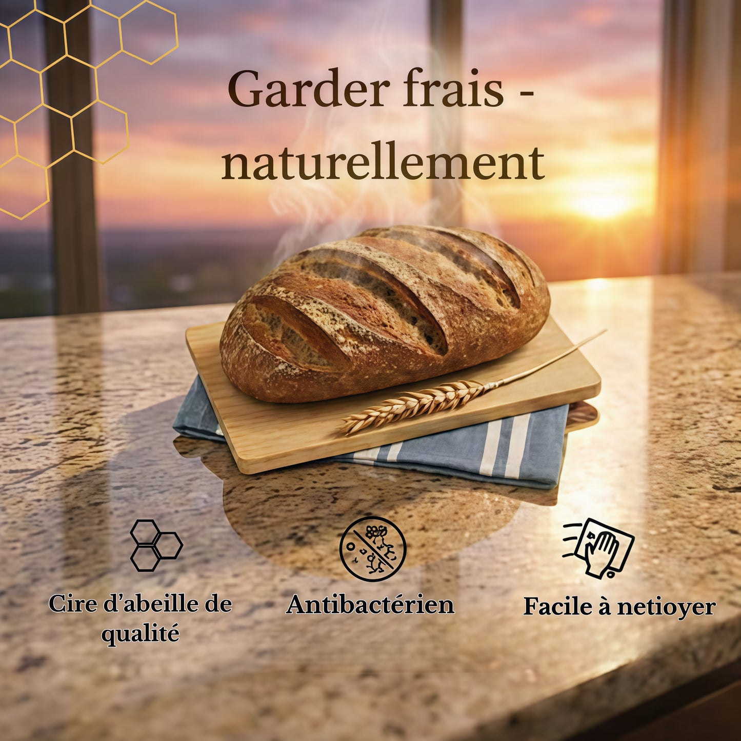 Sacs à pain haut de gamme fabriqués en coton et enduits de cire d’abeille