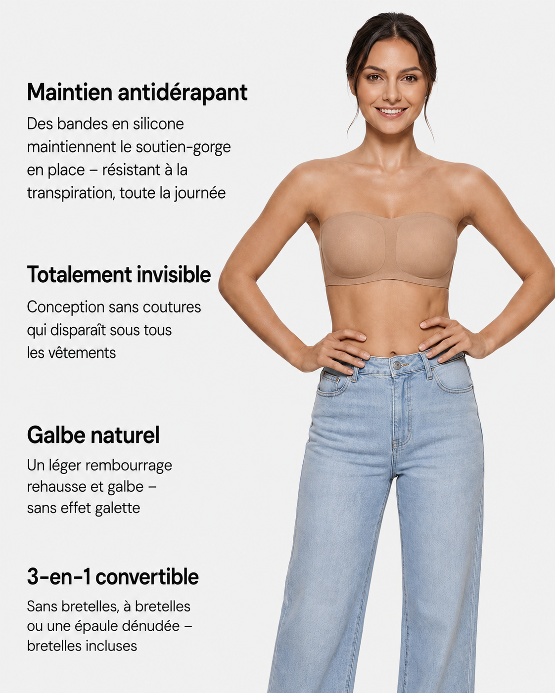 Soutien-gorge invisible sans bretelles