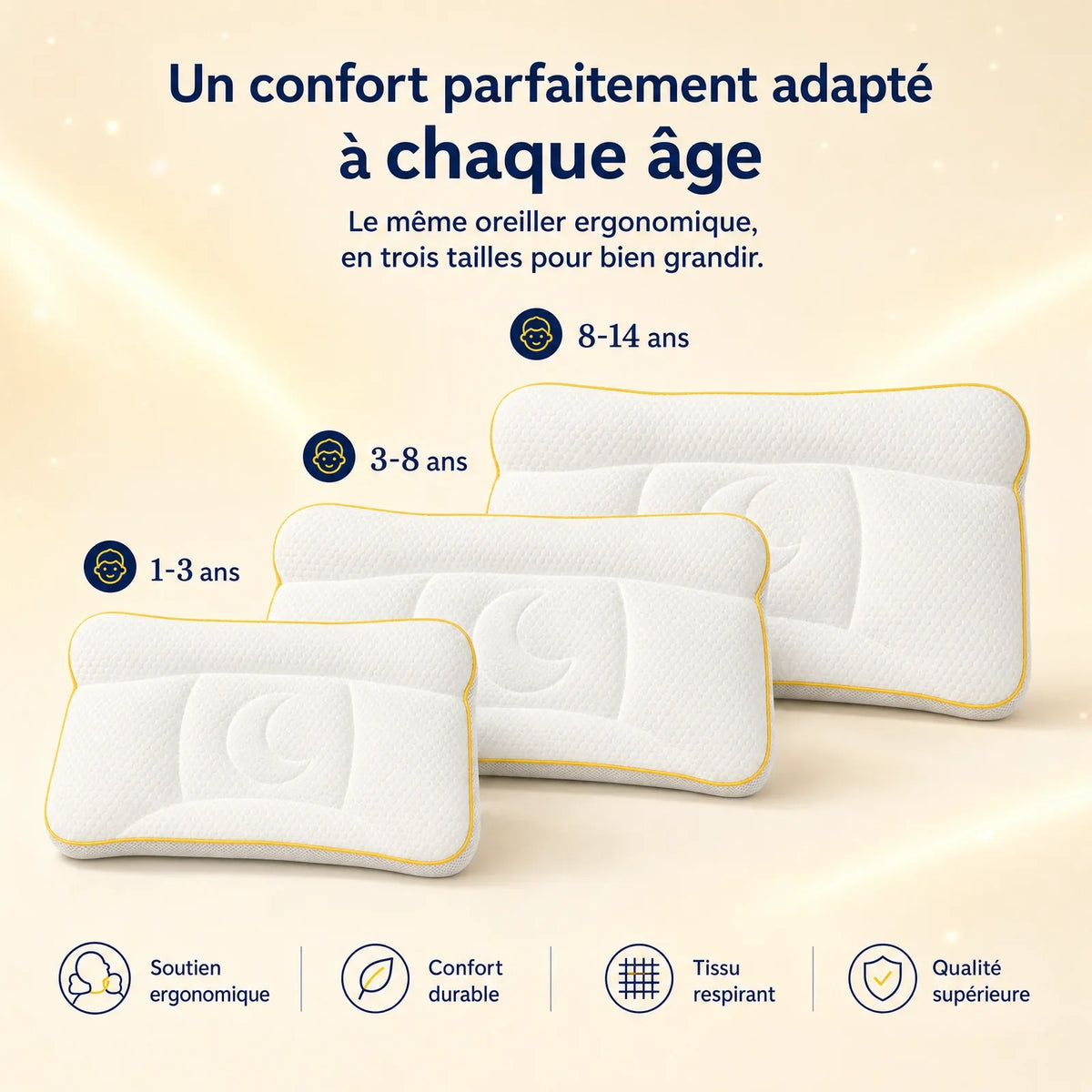 Oreiller enfant Altoyaa, trois tailles