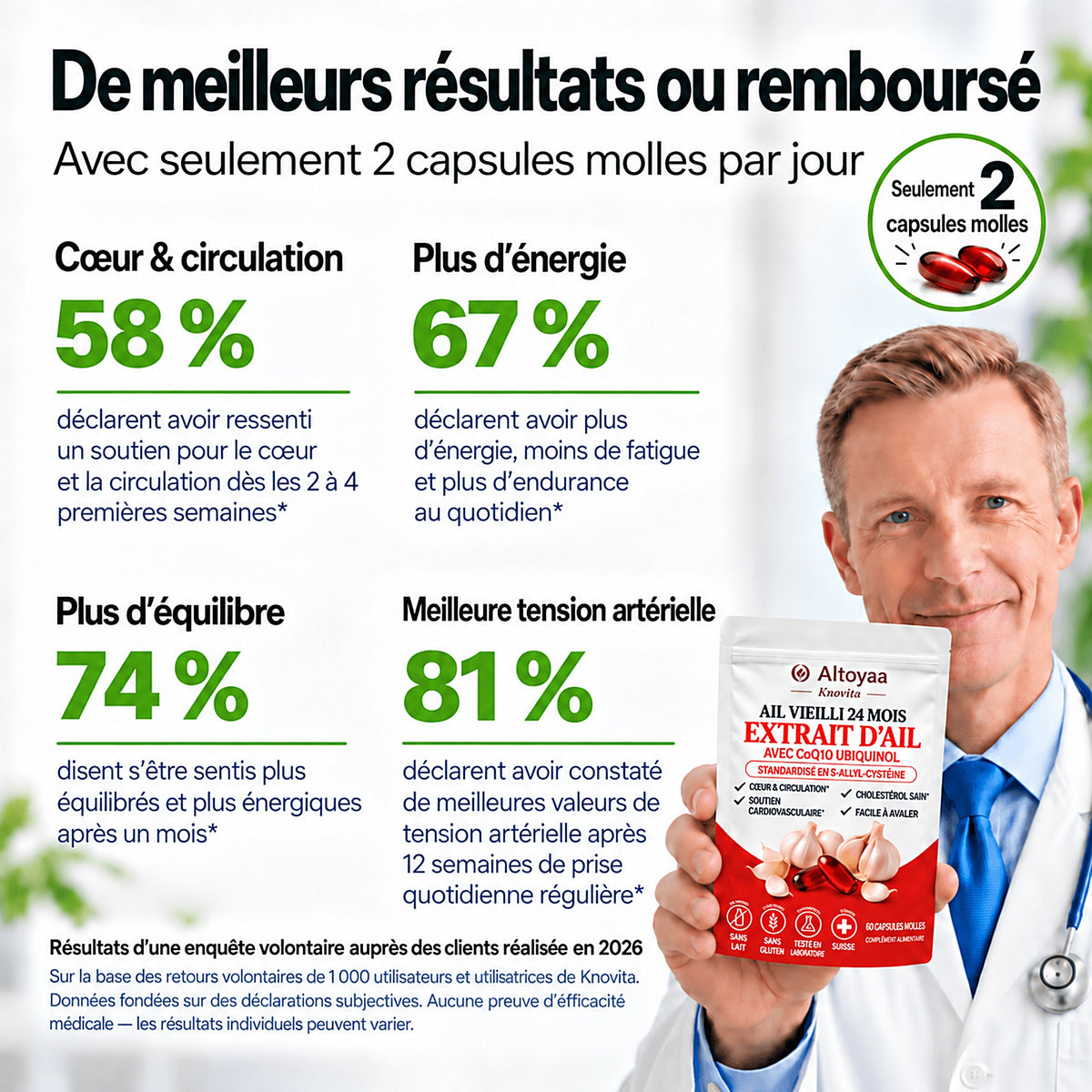 Altoyaa – Extrait d'ail maturé 24 mois avec CoQ10 et vitamine K2