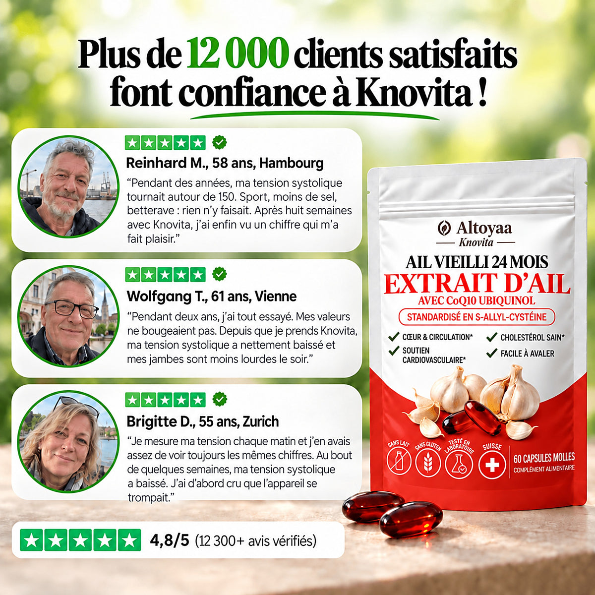 Altoyaa – Extrait d'ail maturé 24 mois avec CoQ10 et vitamine K2