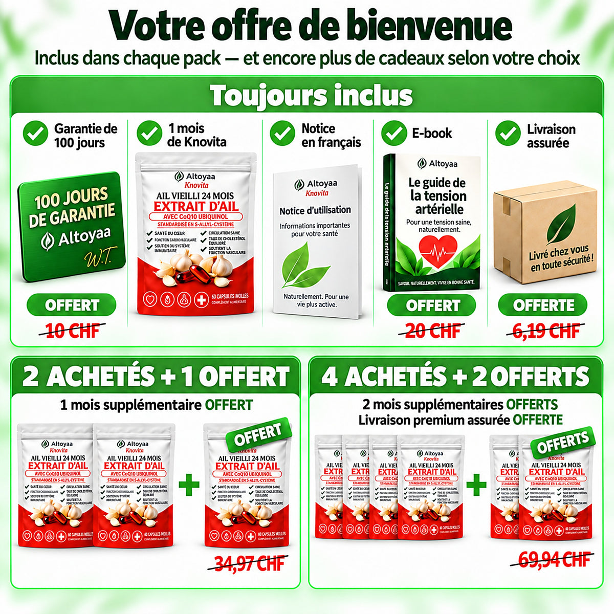 Altoyaa – Extrait d'ail maturé 24 mois avec CoQ10 et vitamine K2