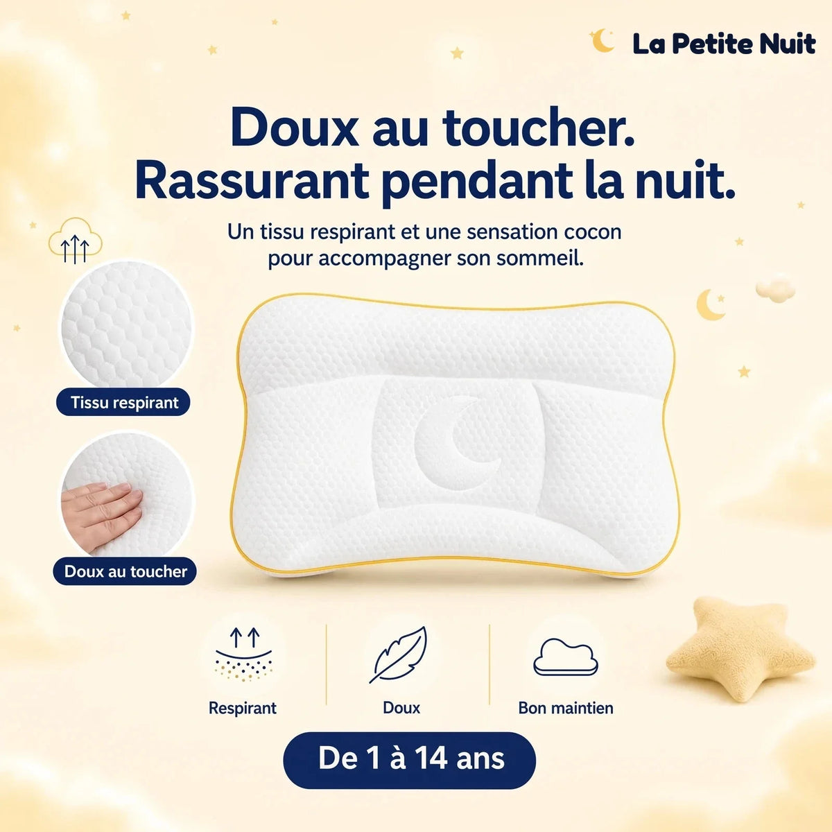 L’oreiller pour enfant fait pour sa nuque