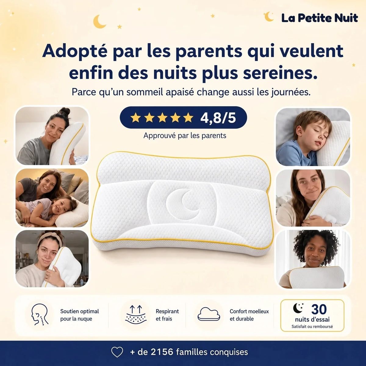 L’oreiller pour enfant fait pour sa nuque