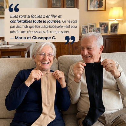 Bas de contention zippés unisexes