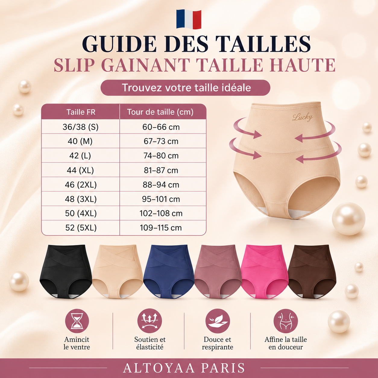 Culotte gainante taille haute — Effet ventre plat sans coutures