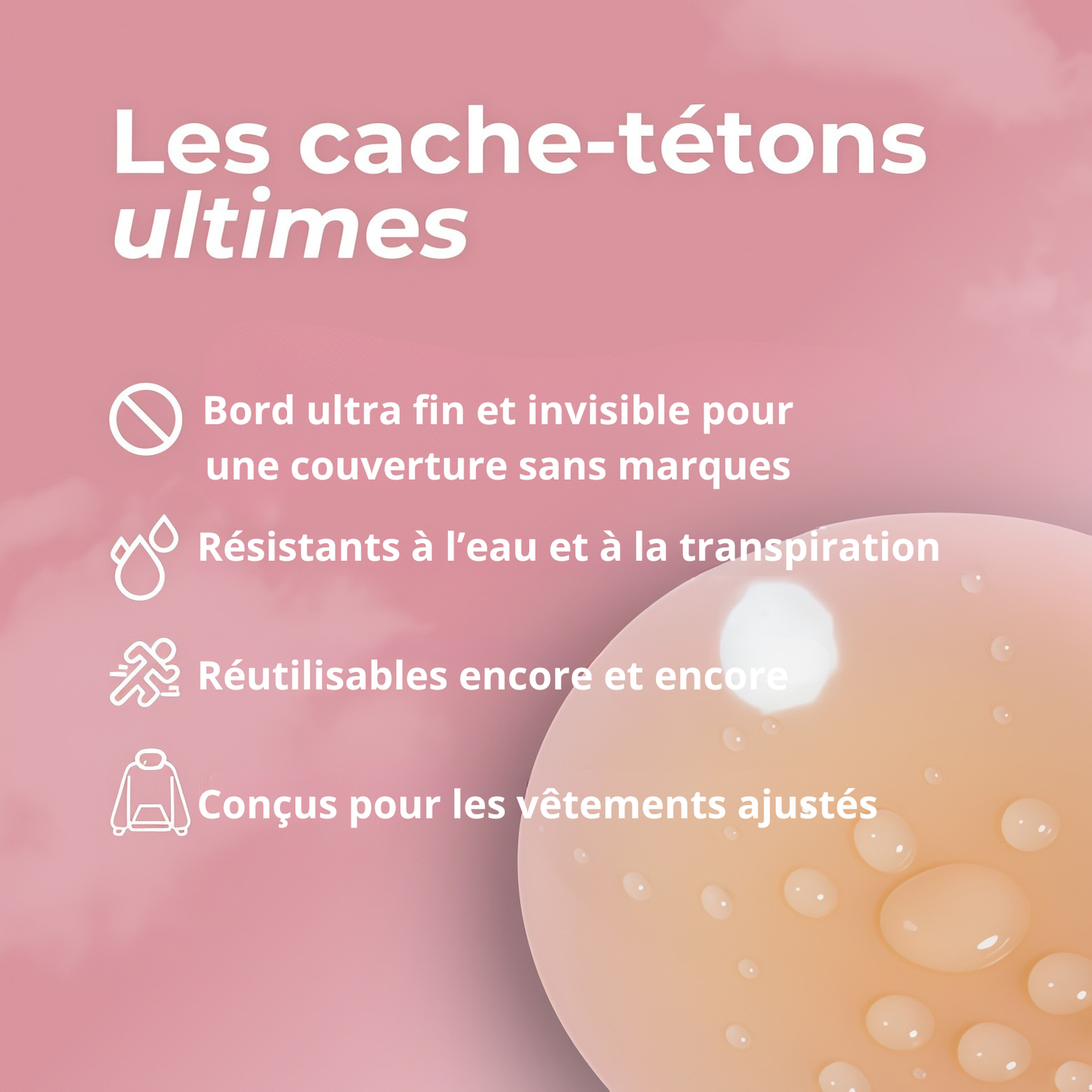 Cache-tétons sans adhésif
